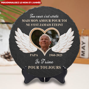 Pierre Commémorative Personnalisée avec Ailes d'Ange – Hommage Éternel à un Être Cher