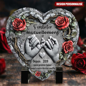 Pierre en forme de cœur personnalisée – Amour éternel depuis notre premier baiser