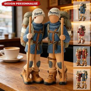 Plaque acrylique personnalisée de couple randonneur – Cadeau souvenir pour les amateurs de plein air