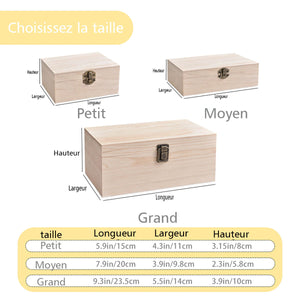 Boîte de rangement en bois personnalisée – Cadeau Unique pour Nouveau-né