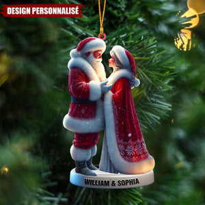 Suspension de Noël Personnalisée - Couple Père Noël et Mère Noël