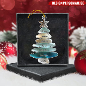 Ornement de Noël Personnalisé en Forme de Sapin – Cadeau Familial Unique