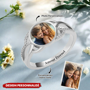 Bague Personnalisée avec Photo – Cadeau Romantique pour Couples