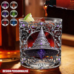 Verre à Whisky Personnalisé – Chapeau de Sorcière Magique