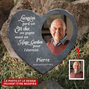 Ange gardien - Cœur en ardoise personnalisé