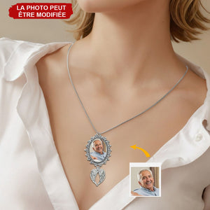 Collier Médaillon Personnalisé avec Photo et Ailes d’Ange