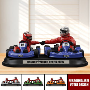 Père et Enfant Passionnés de Course – Plaque Acrylique Personnalisée en Forme Spéciale