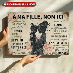À Ma Fille – Cadeau Émotionnel Personnalisé de Maman, Affiche Murale Touchante