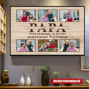 Affiche Photo Personnalisée pour Maman ou Papa – “Tu es le monde”