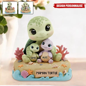 Plaque Personnalisée – Famille Tortues avec Prénoms
