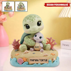 Plaque Personnalisée – Famille Tortues avec Prénoms