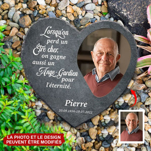 Ange gardien - Cœur en ardoise personnalisé