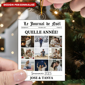 Ornement Journal de Noël Personnalisé – Votre Année en Images