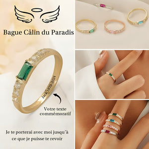 Bague Commémorative Personnalisée avec Pierre de Naissance – Cadeau de Souvenir