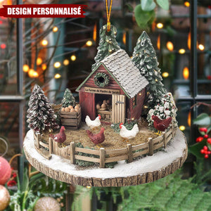 Suspension Personnalisée Ferme de Poules de Rêve – Cadeau pour les Amoureux des Poules