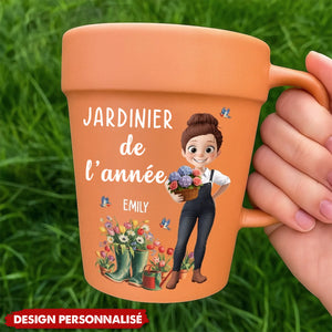 Tasse en Céramique Plante Personnalisée – Cadeau de Jardinage Personnalisé – Ambiance Parent de Plantes – Mug Pot de Fleur