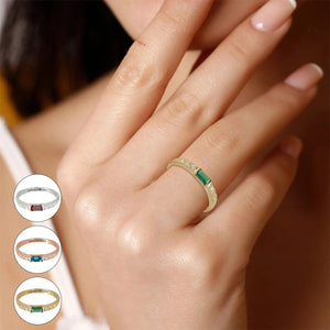 Bague Commémorative Personnalisée avec Pierre de Naissance – Cadeau de Souvenir