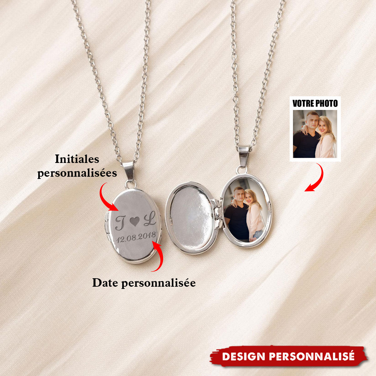Collier pendentif photo personnalisé - Portez Votre Amour En Tout Lieu
