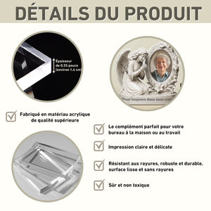 Hommage Éternel – Plaque Commémorative Personnalisée avec Ange et Photo