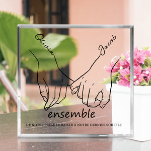 Je t’aime pour toujours et toujours - Couple personnalisé personnalisé carré en forme de Plaque acrylique - cadeau pour mari femme, anniversaire