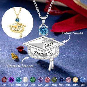 Collier Personnalisé de Remise de Diplôme avec Pierre de Naissance – Cadeau Mémorable