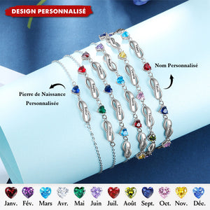 Bracelet Infini Personnalisé avec Pierre de Naissance – Cadeau Émotionnel pour Femmes