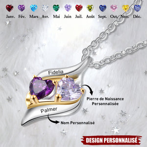 Collier Cœurs Entrelacés Personnalisé – Cadeau Romantique et Unique