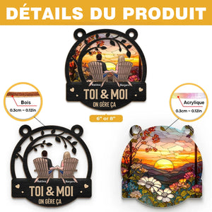 Toi & Moi, Ensemble pour Toujours – Suspension de Fenêtre Personnalisée pour Couple