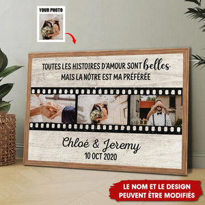 Notre Histoire D'amour - Cadeaux Personalisés Toile Pour Vieux Couple, Saint-Valentin