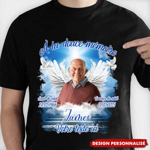 T-shirt Commémoratif Personnalisé avec Photo et Dates – Hommage Émotionnel pour un Être Cher