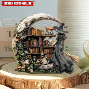 Plaque Acrylique Sorcière avec Prénom – Cadeau Idéal pour Anniversaire ou Halloween