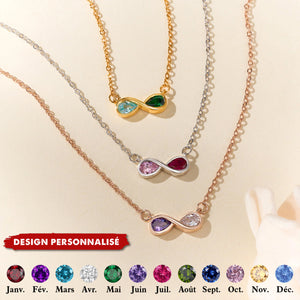Collier Infini Personnalisé avec Pierres de Naissance – Symbole d’Amour Éternel