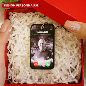 Porte-clés personnalisé L’appel que j’aimerais pouvoir passer – Avec photo et nom
