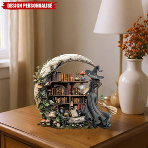 Plaque Acrylique Sorcière avec Prénom – Cadeau Idéal pour Anniversaire ou Halloween