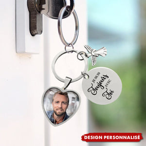 Porte-clés personnalisé avec photo et message commémoratif