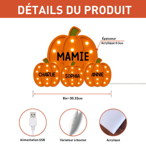 Boîte Lumineuse LED Citrouille Personnalisée – Décoration d’Halloween avec Nom personnalisé