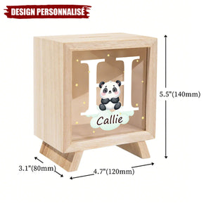 Tirelire en Bois Personnalisée avec Animal – Décoration Ludique pour Enfant