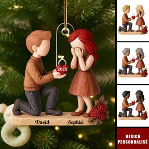 Ornement de Mariage Personnalisé – Cadeau de Fiançailles pour Couples