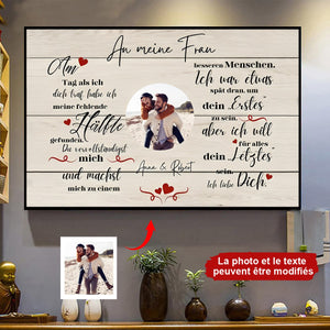 Le jour où je t'ai rencontré - Toile photo personnalisée pour les couples