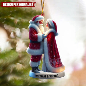 Suspension de Noël Personnalisée - Couple Père Noël et Mère Noël