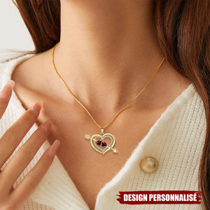 Collier d’Amour avec Pierres de Naissance – Cadeau Unique pour Elle ou Lui