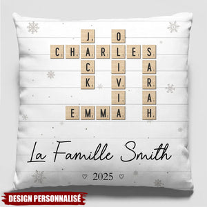 Coussin Personnalisé Famille – Cadeau de Noël pour les Membres de la Famille