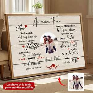 Le jour où je t'ai rencontré - Toile photo personnalisée pour les couples