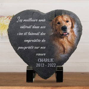 Pierre Commémorative en Forme de Cœur – Hommage Personnalisé pour Animal de Compagnie