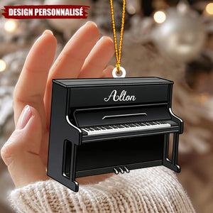 Ornement de Noël Piano Personnalisé – Cadeau pour Amateur de Musique