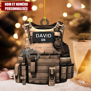 Décoration de Noël Personnalisée – Gilet Tactique avec Nom et Numéro