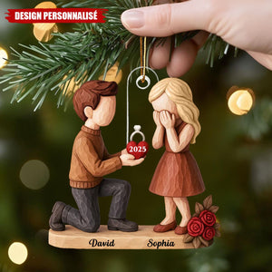 Ornement de Mariage Personnalisé – Cadeau de Fiançailles pour Couples