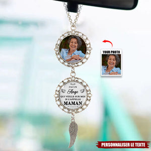 Pendentif Voiture Personnalisé – "J’ai Un Ange Qui Veille Sur Moi, Je L’appelle Maman"