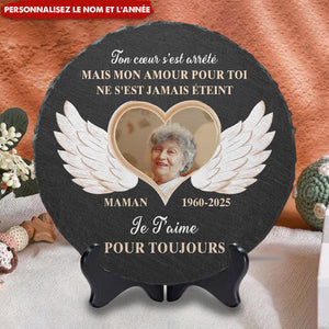 Pierre Commémorative Personnalisée avec Ailes d'Ange – Hommage Éternel à un Être Cher
