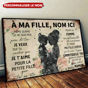 À Ma Fille – Cadeau Émotionnel Personnalisé de Maman, Affiche Murale Touchante